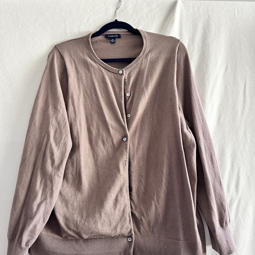 Lands' End Women's Cardigan in Tan